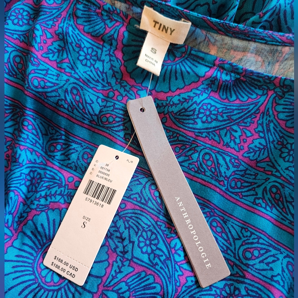 Tiny Annmarie Midi Dress Scoop Neck Batwing Sleeves Drapey Lightweight Small NWT - Picture 3 of 14